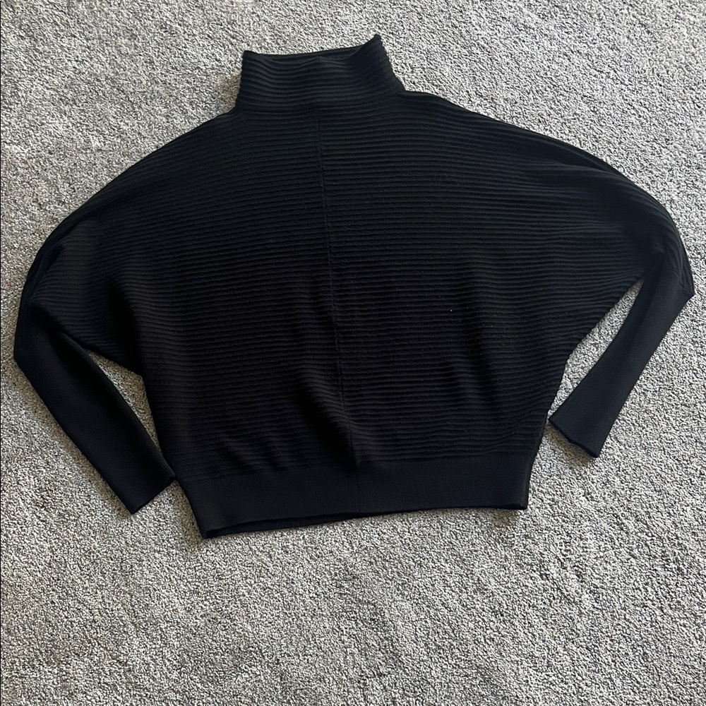 French Connection Black Ribbed Turtleneck Sweater